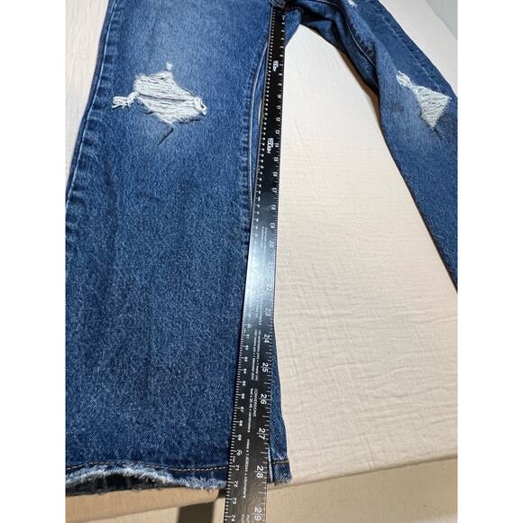 Levis‎ 501 Button Fly Womans Worn Out Jeans Size 30/30 Dark Blue - Picture 5 of 8